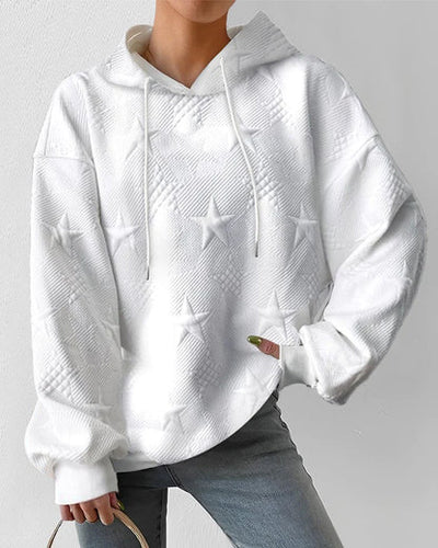 Anna - Sweat-shirt blanc uni à manches longues